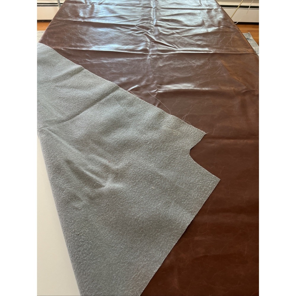 Large Brown Marine Upholstery Vinyl Fabric Remnant 54.5" x 82" Boat RV Auto Seat